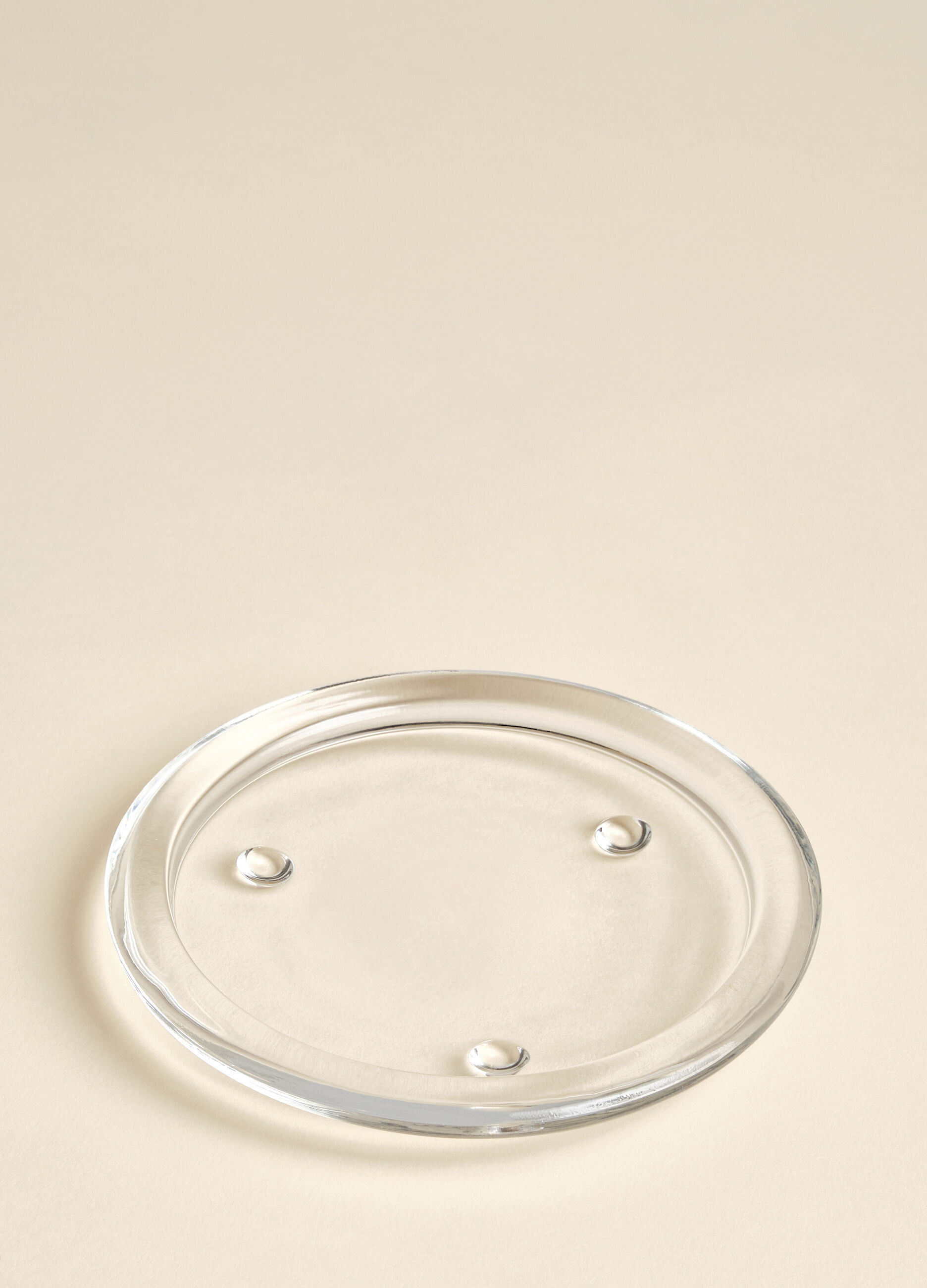 Glass candle saucer