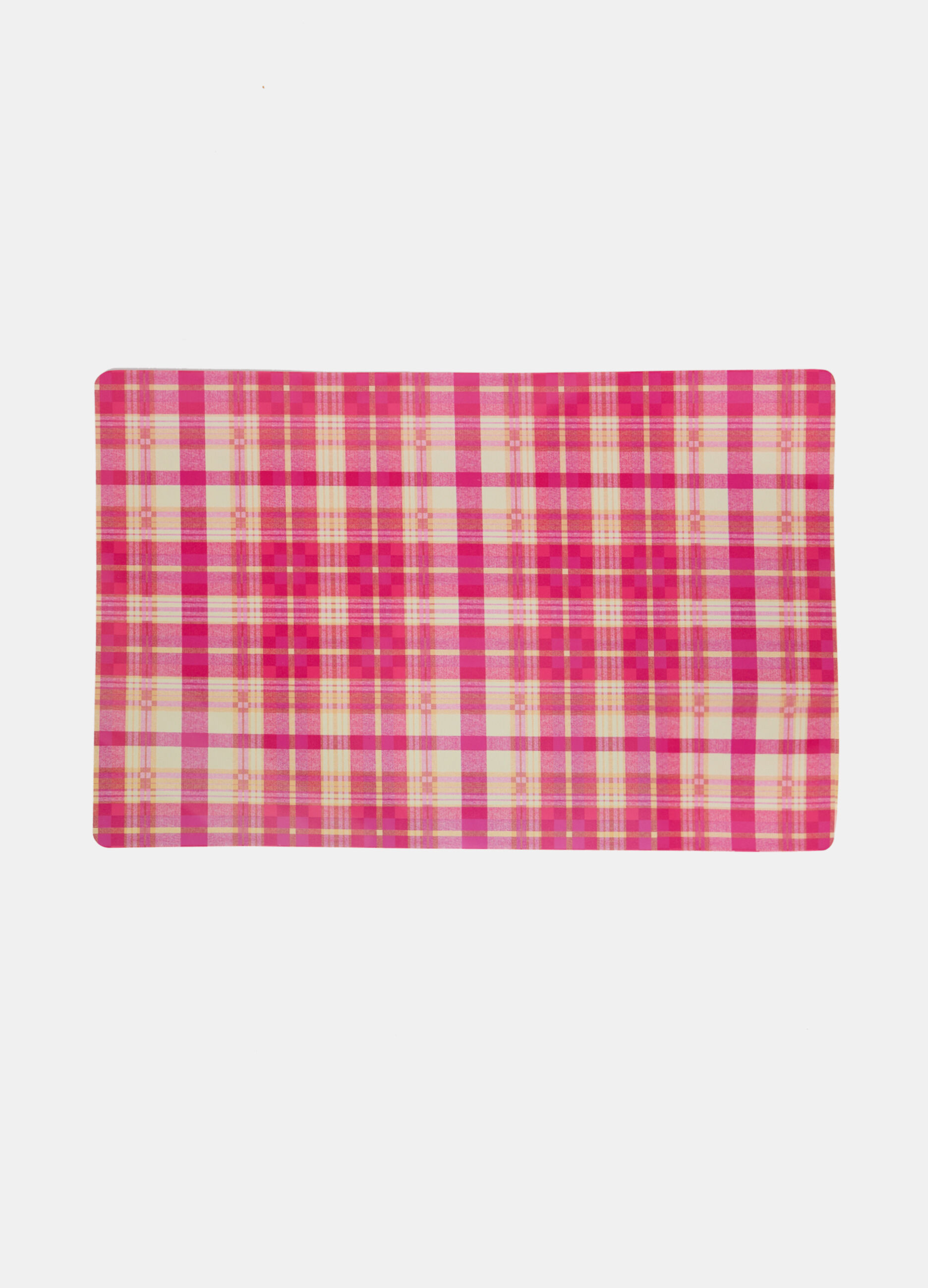 Plastic-coated check table mat