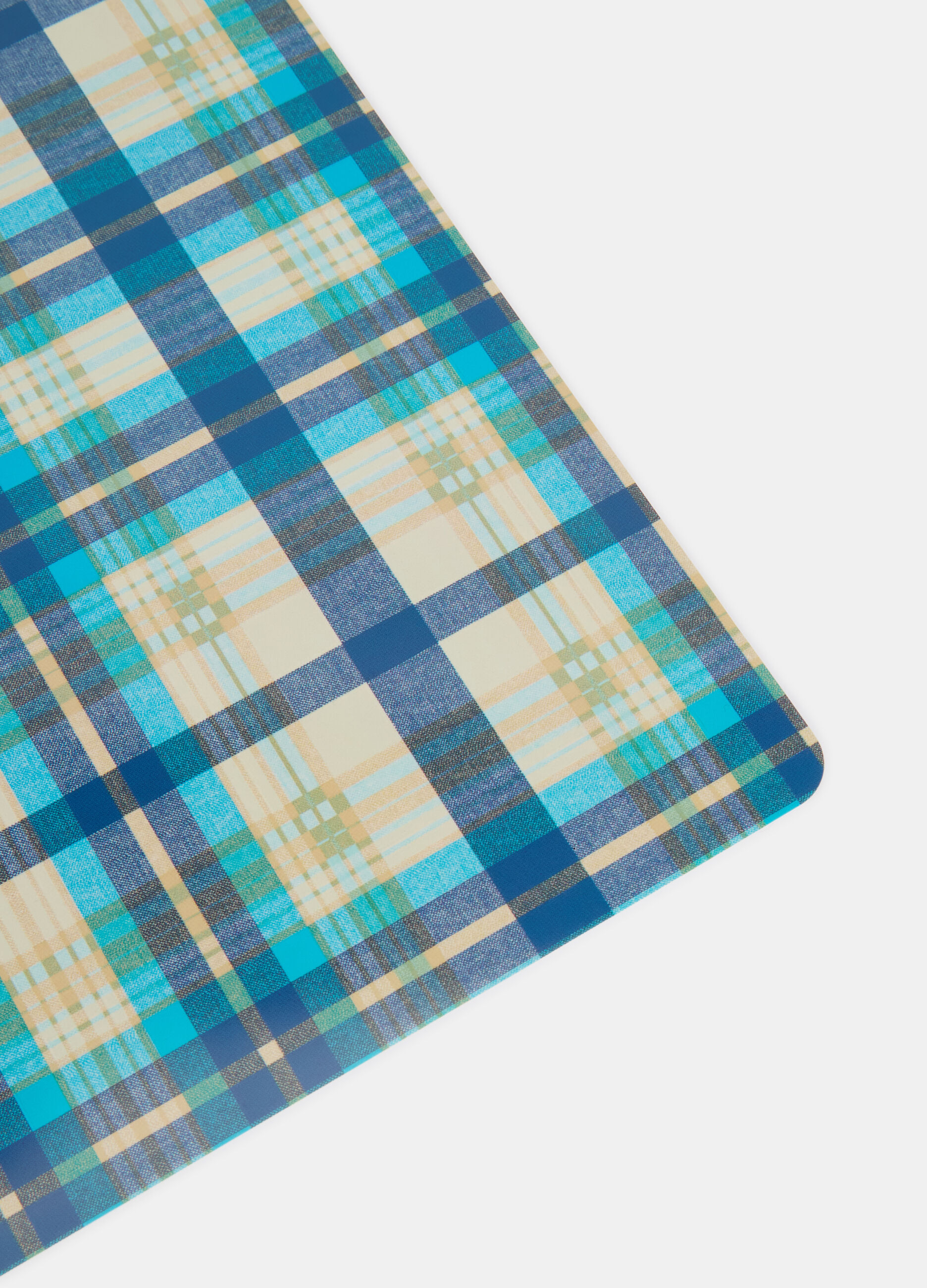 Plastic-coated check table mat
