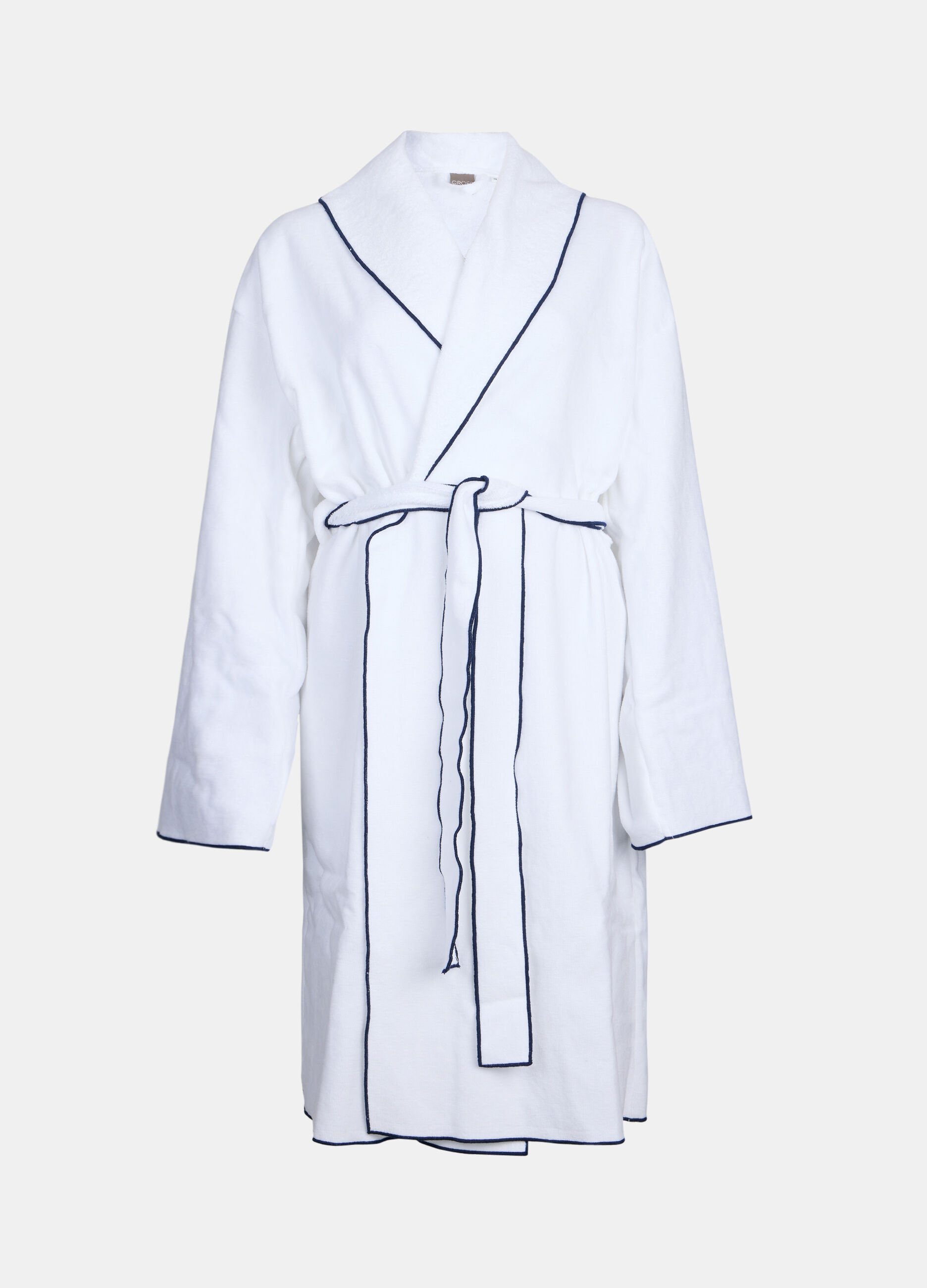 Terry bathrobe with trim