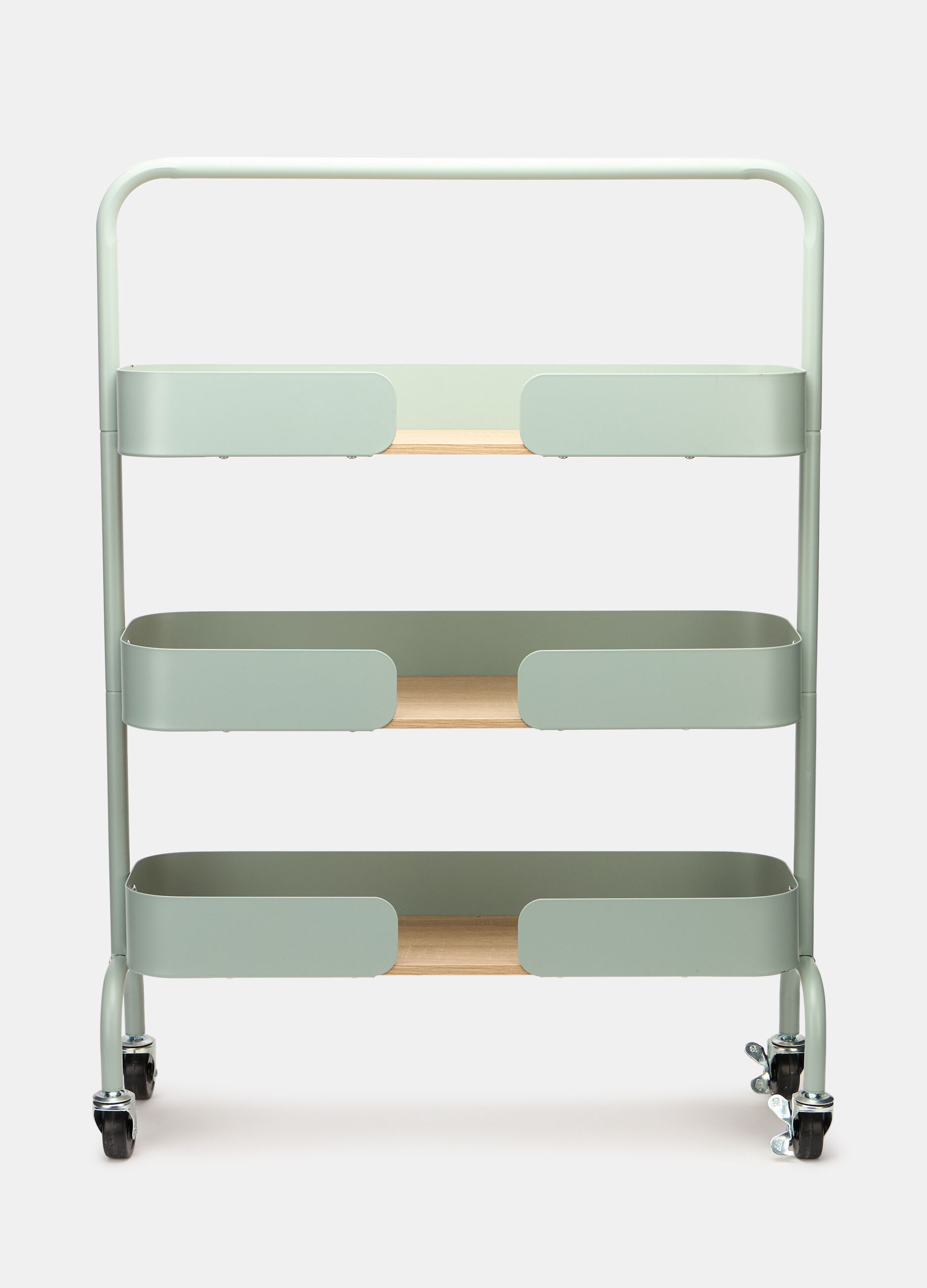 Multi-shelf trolley in iron with wheels