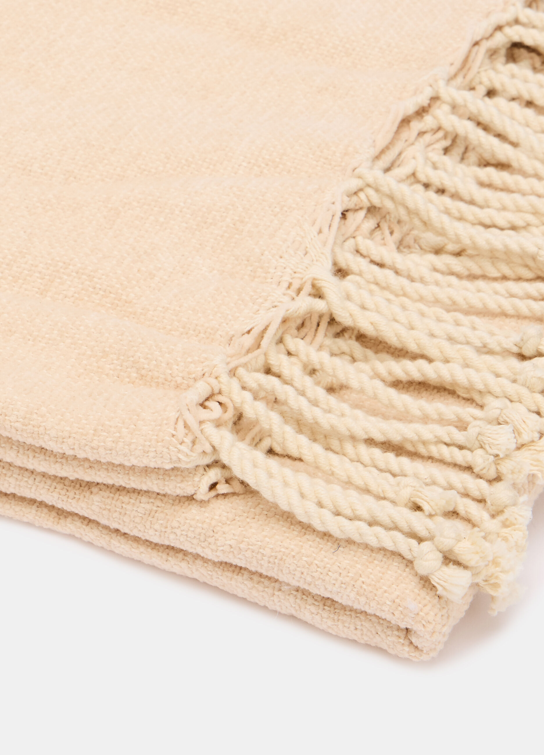 Mélange blanket with fringing