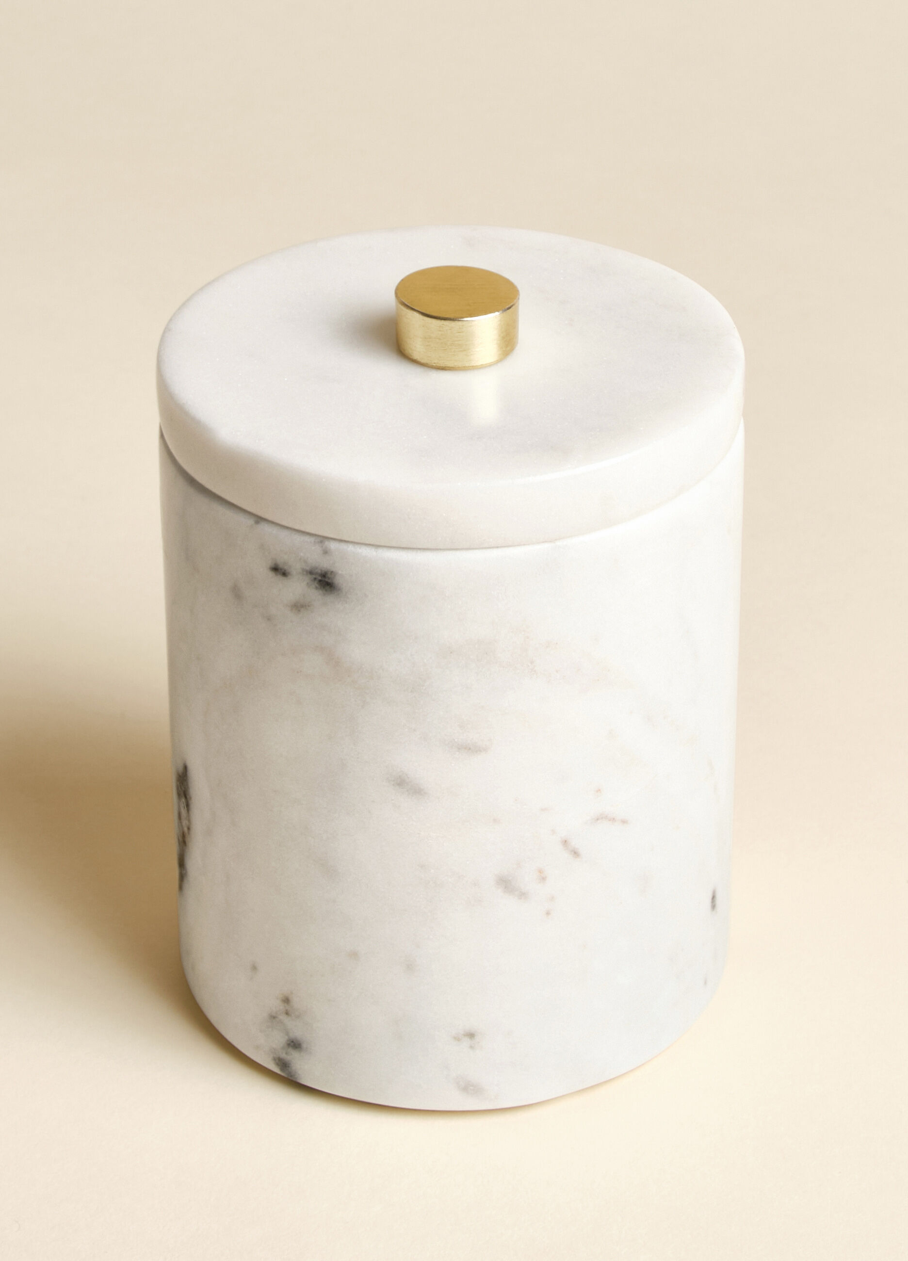 Cylindrical container in marble