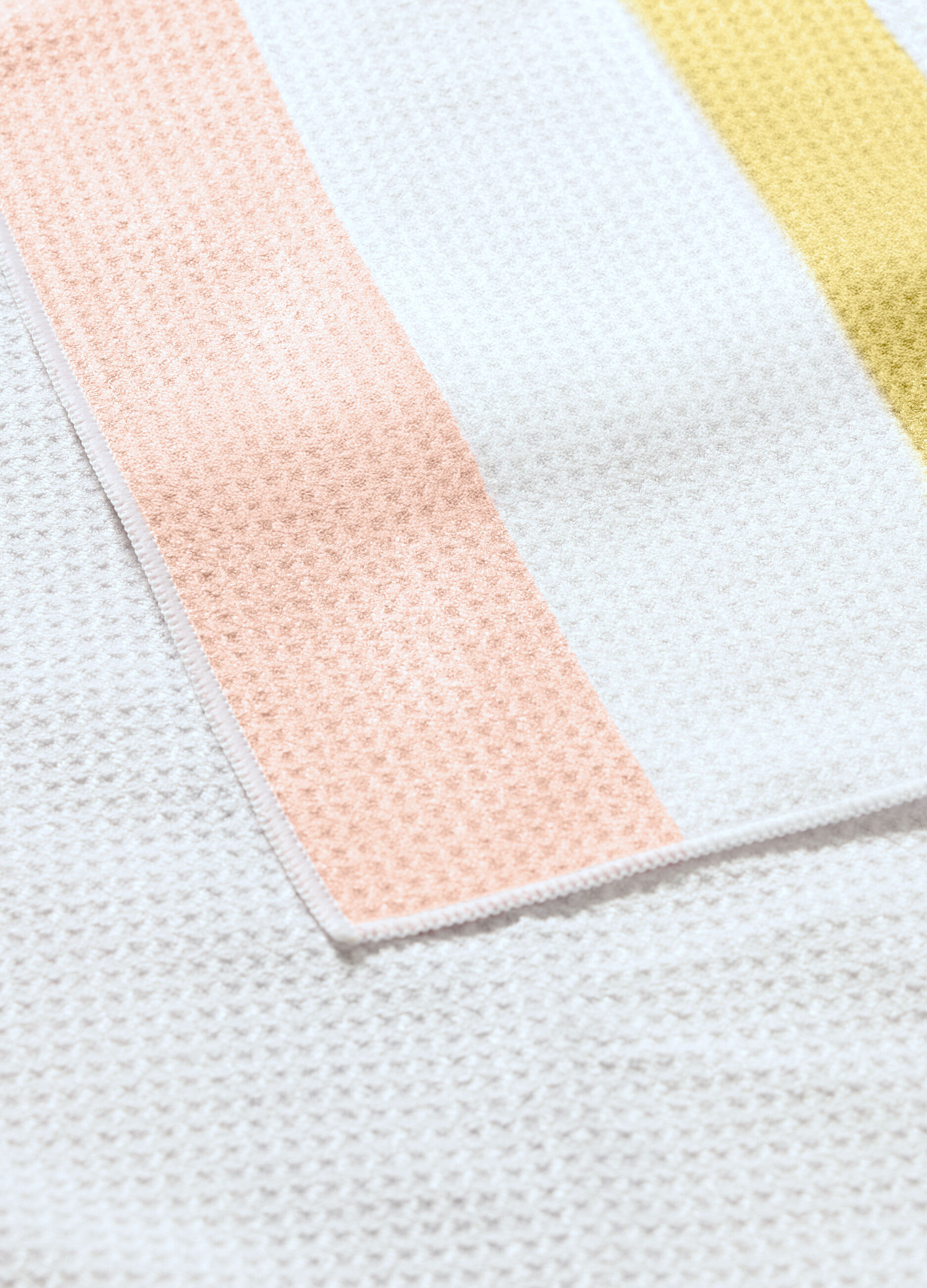 Striped waffle weave beach towel