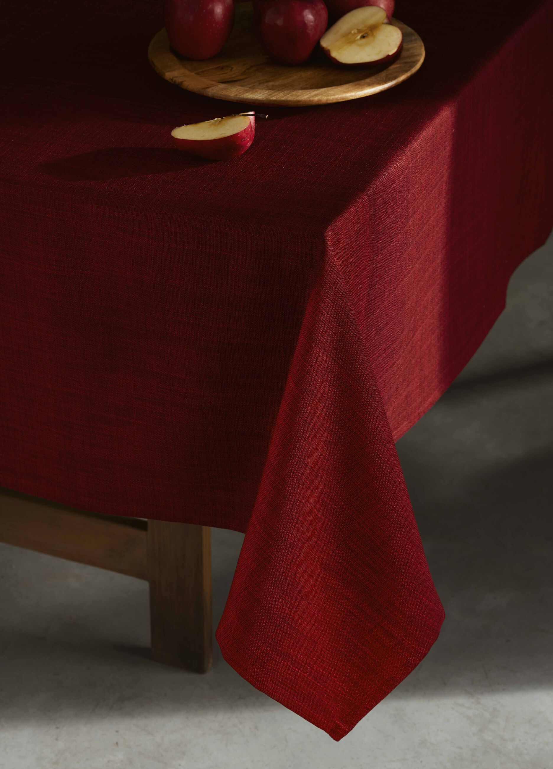 Solid colour linen-effect tablecloth_0