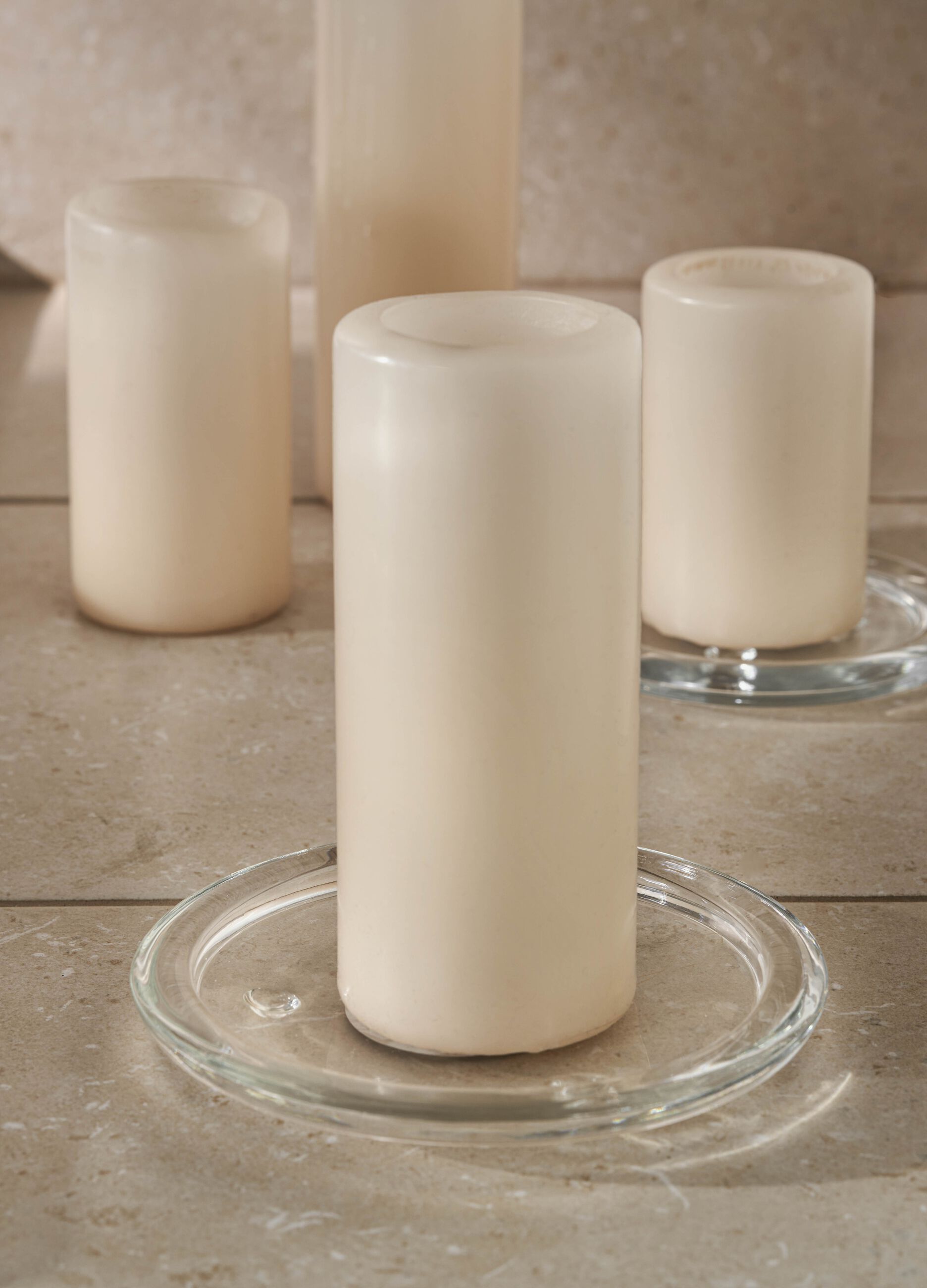 Glass candle saucer