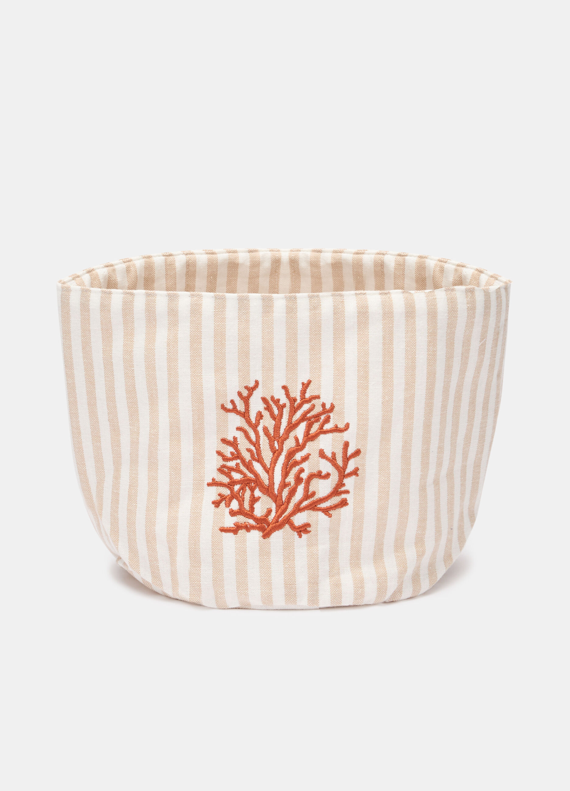 Soft basket in yarn-dyed cotton with embroidery_0