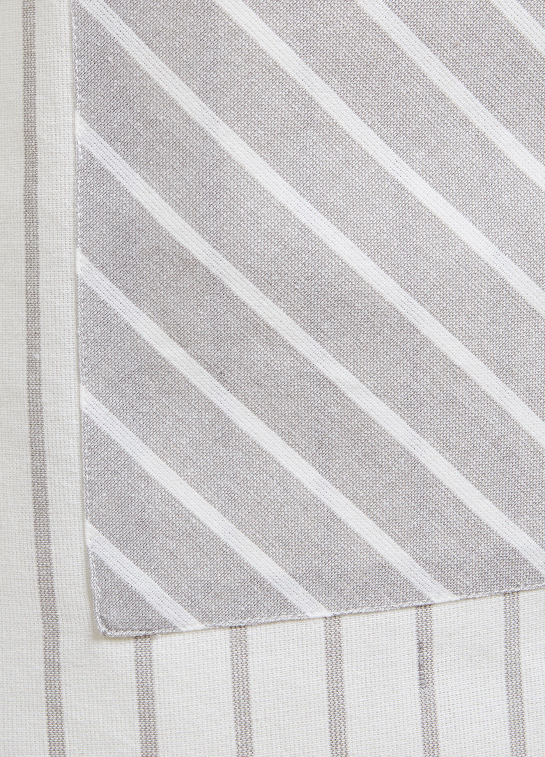 Cotton apron with striped pocket_1