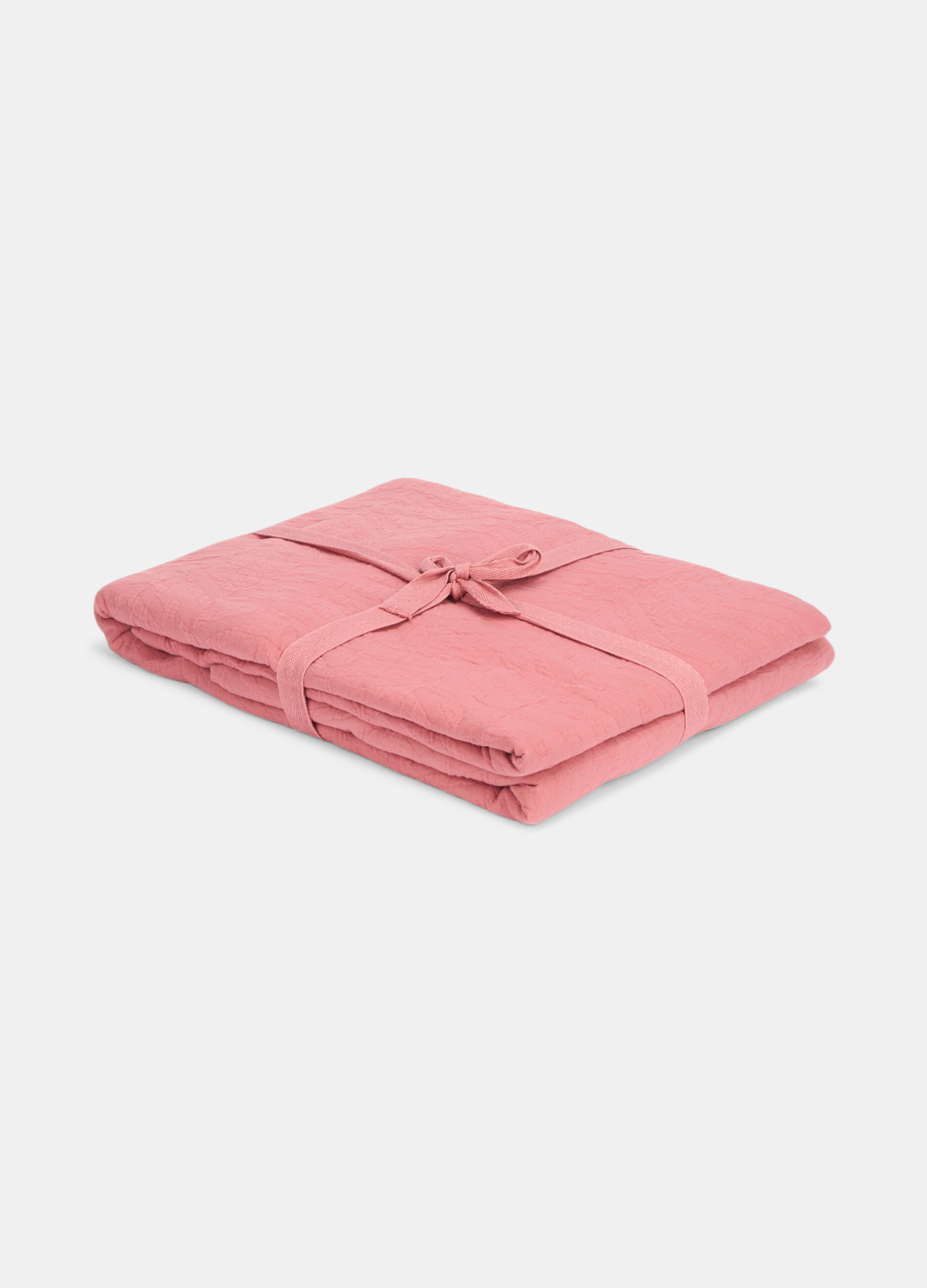 Single-bed bedspread in cotton with three-dimensional motif