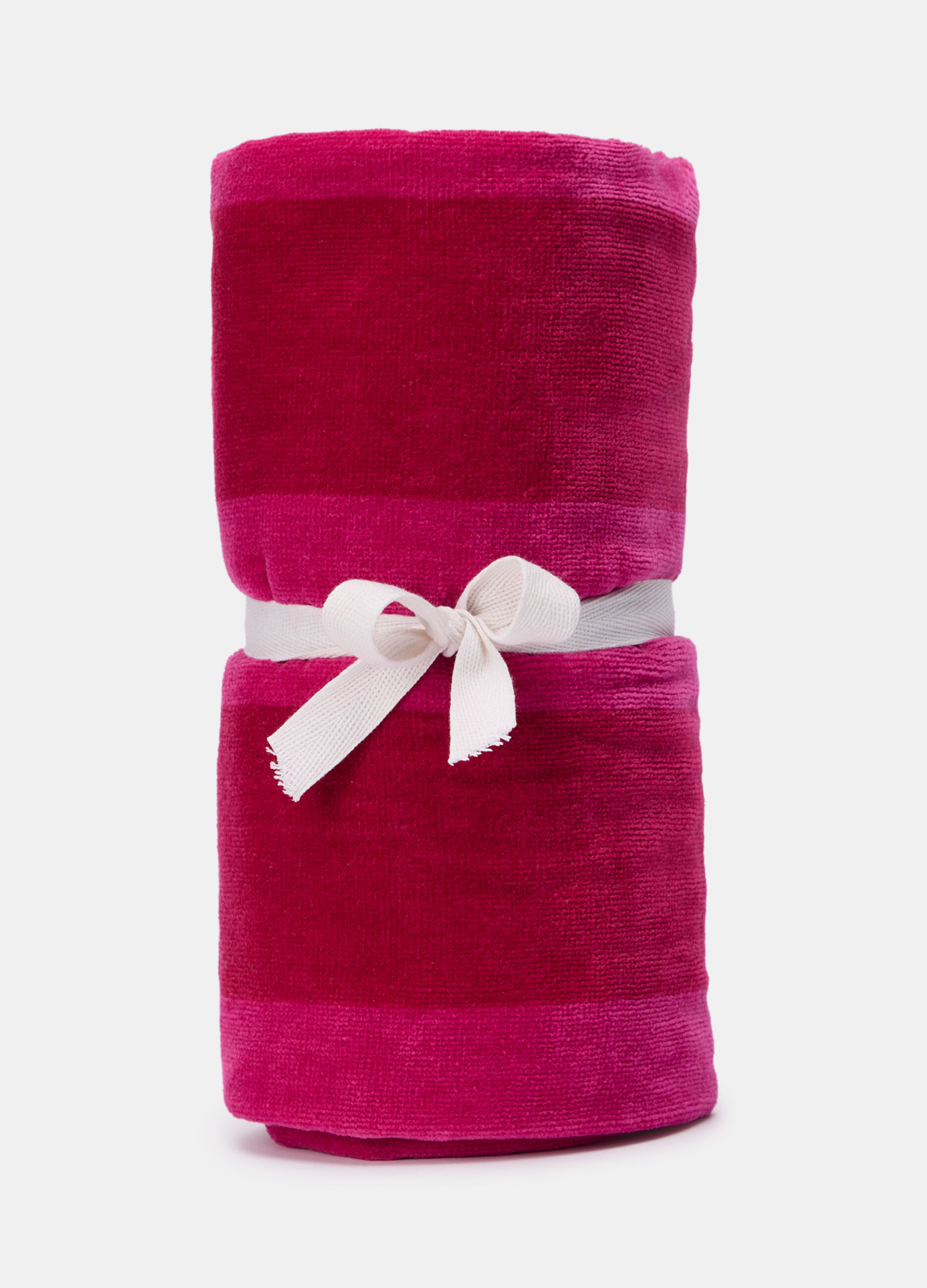 Beach towel in striped terry