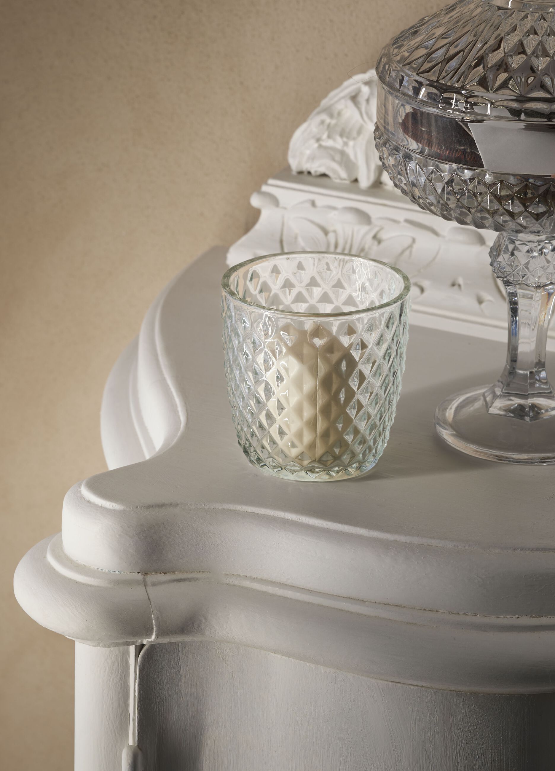 Decorated glass candle holder_0