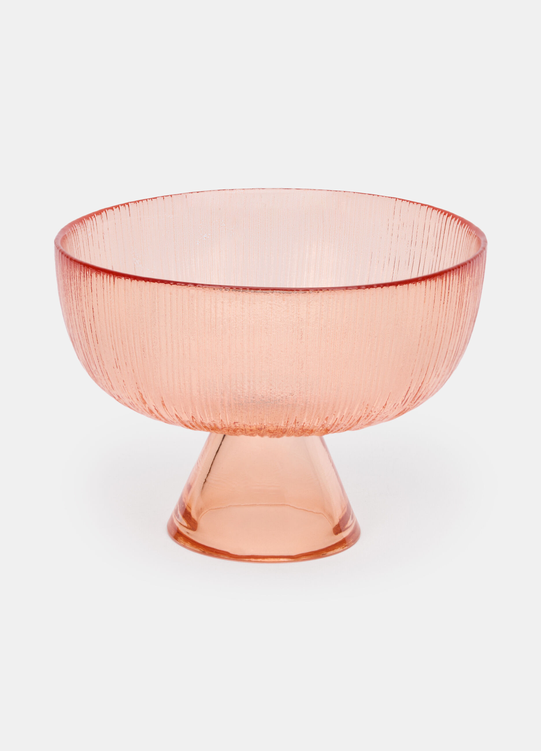 Raised bowl in fluted glass