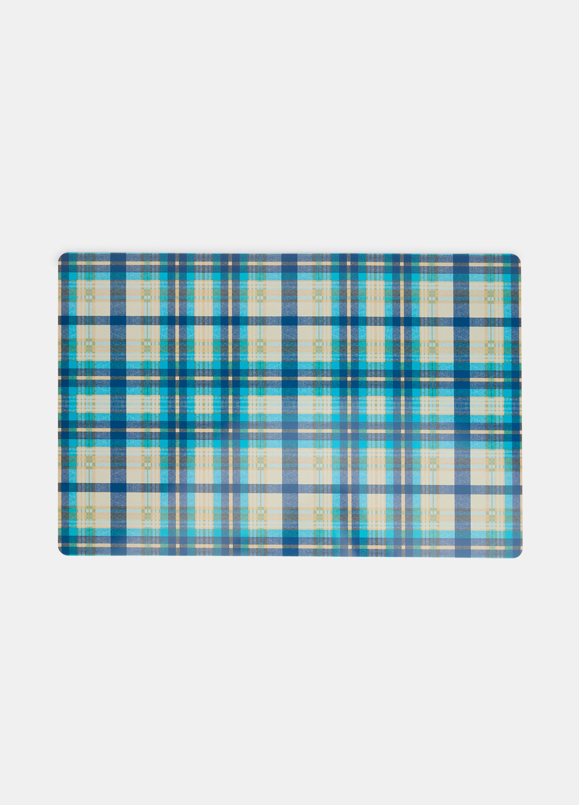 Plastic-coated check table mat