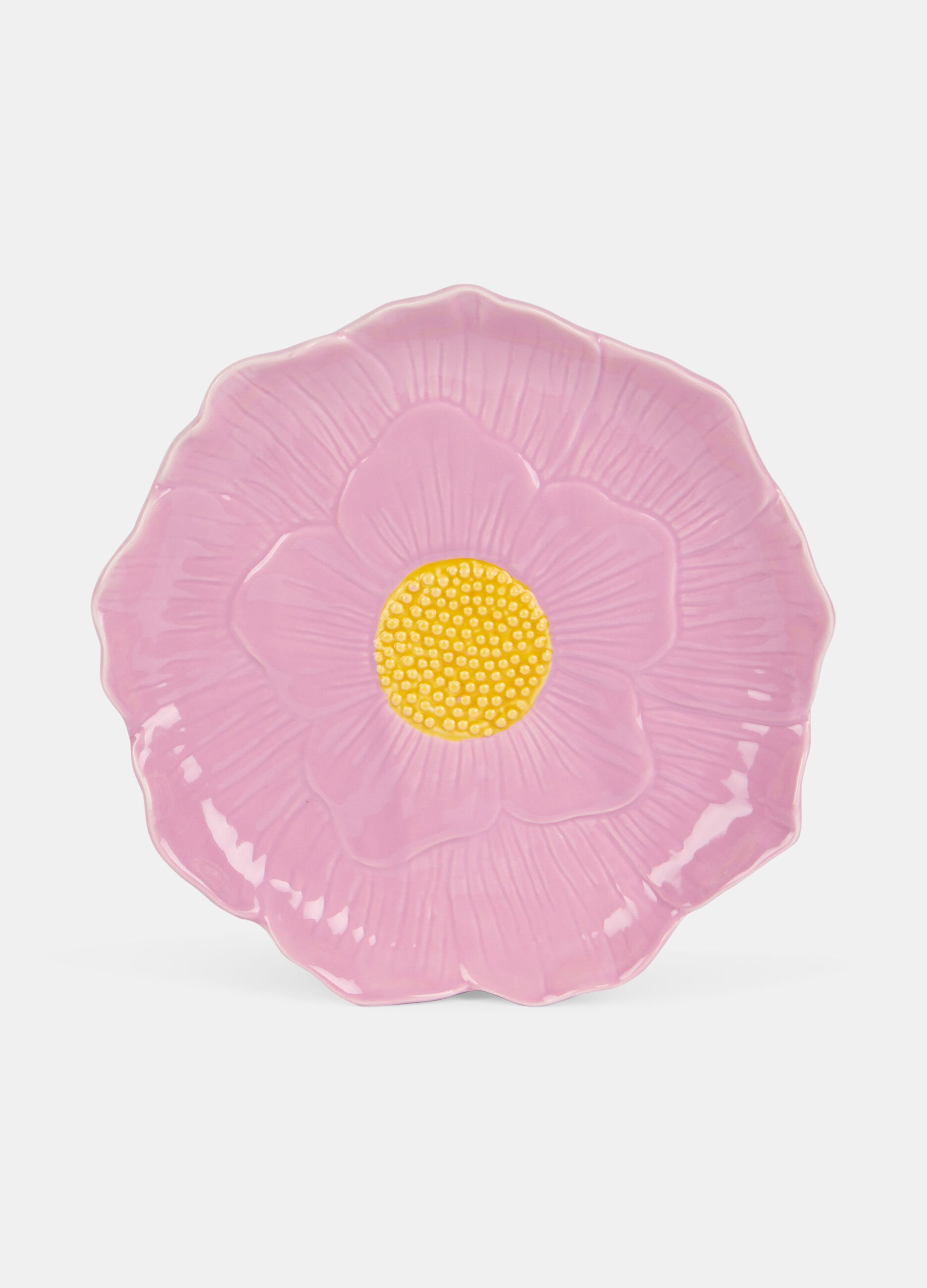 Flower-shaped plate in porcelain