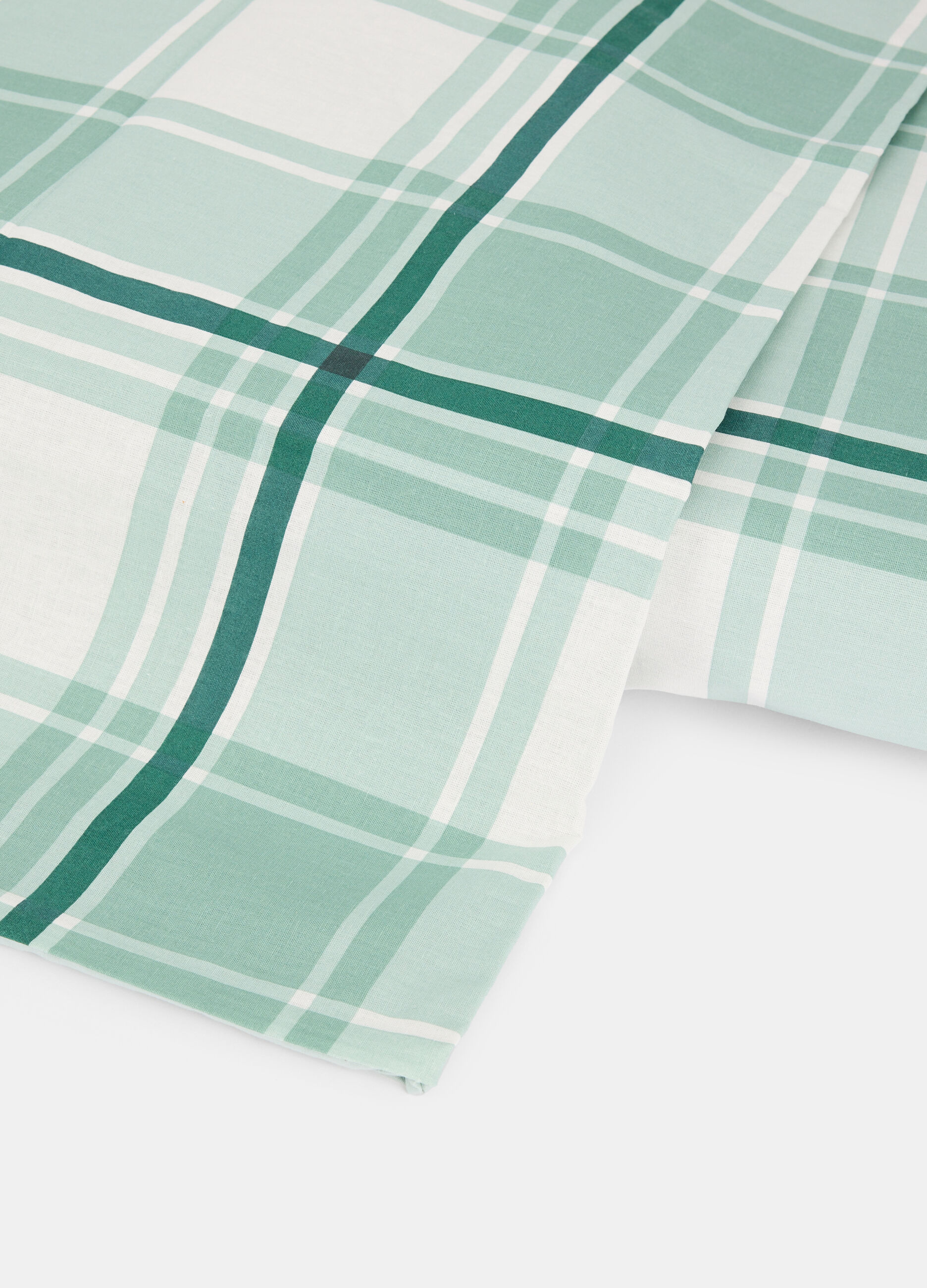 Queen-sized sheet in check cotton_1