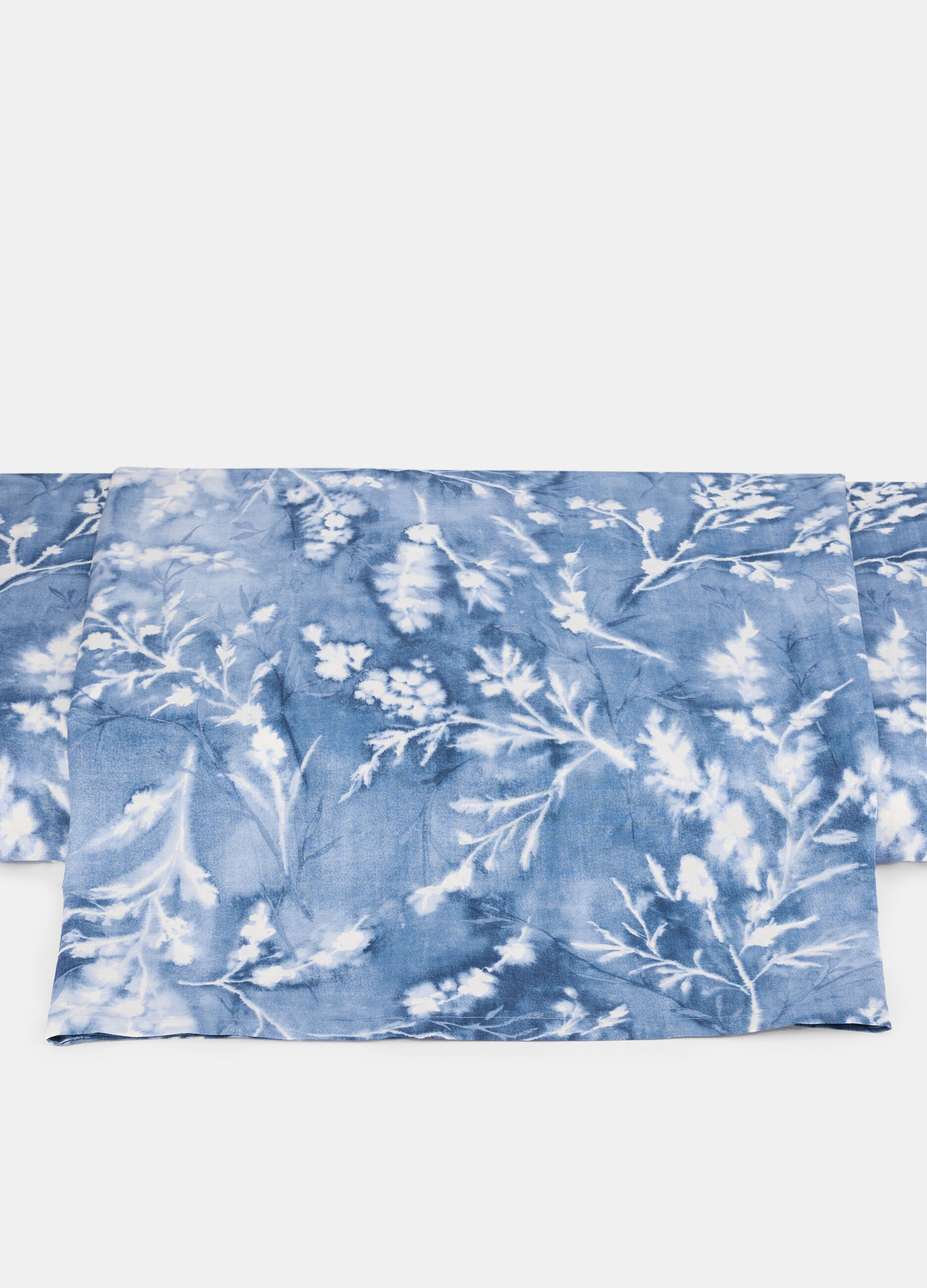 Double-bed sheet in cotton with botanic motif_0