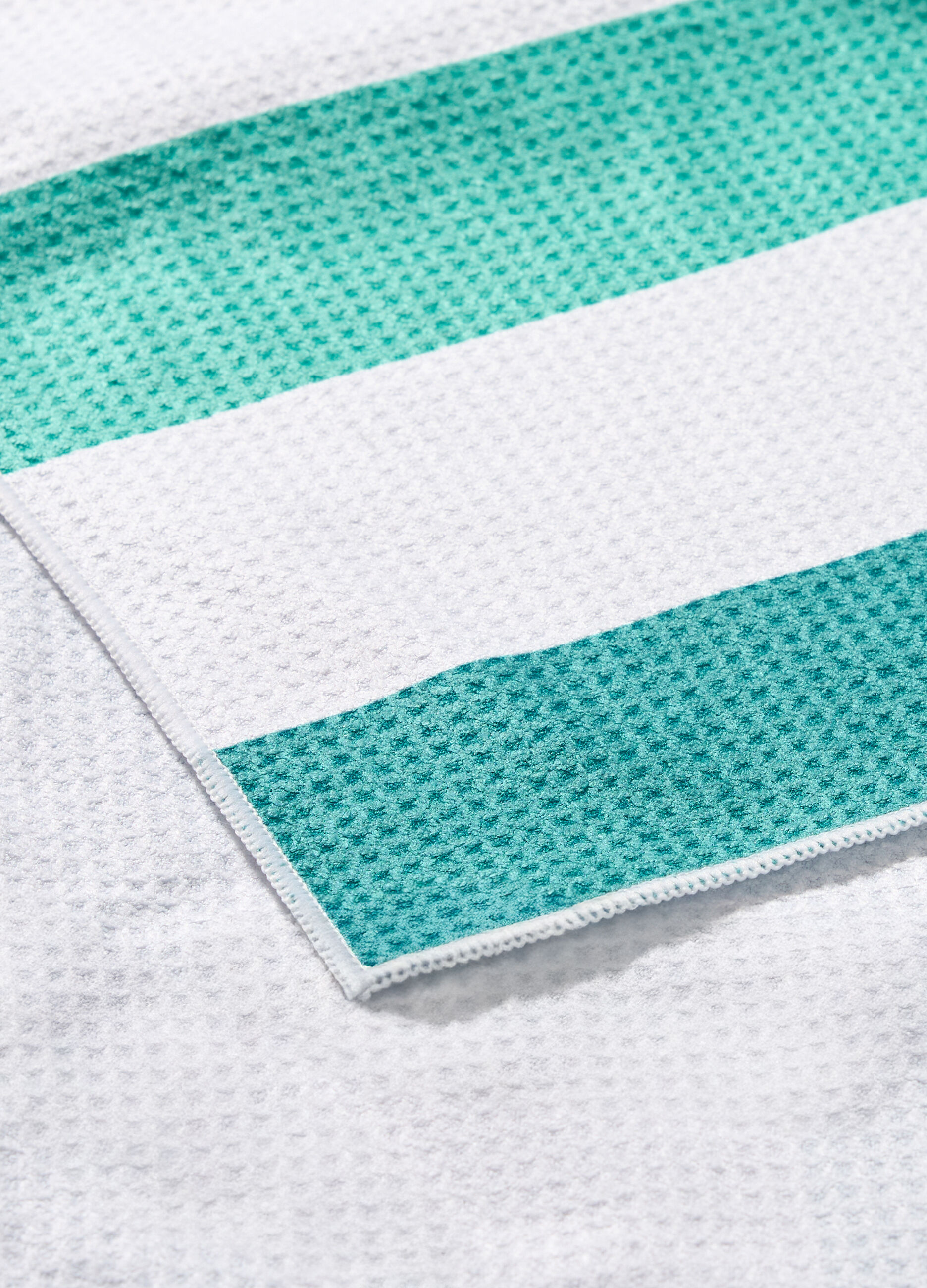 Striped waffle weave beach towel