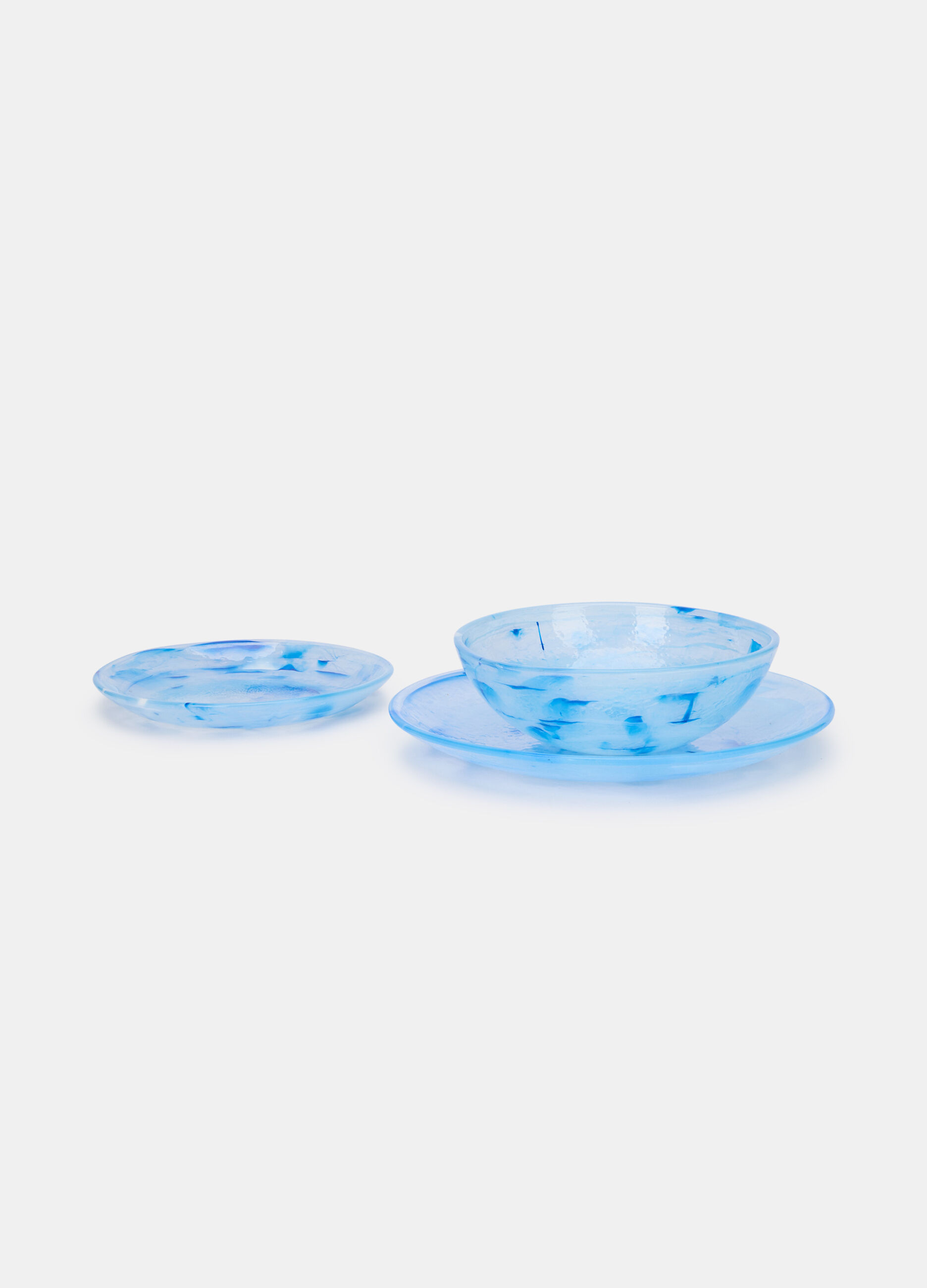 Streaked-effect dessert plate
